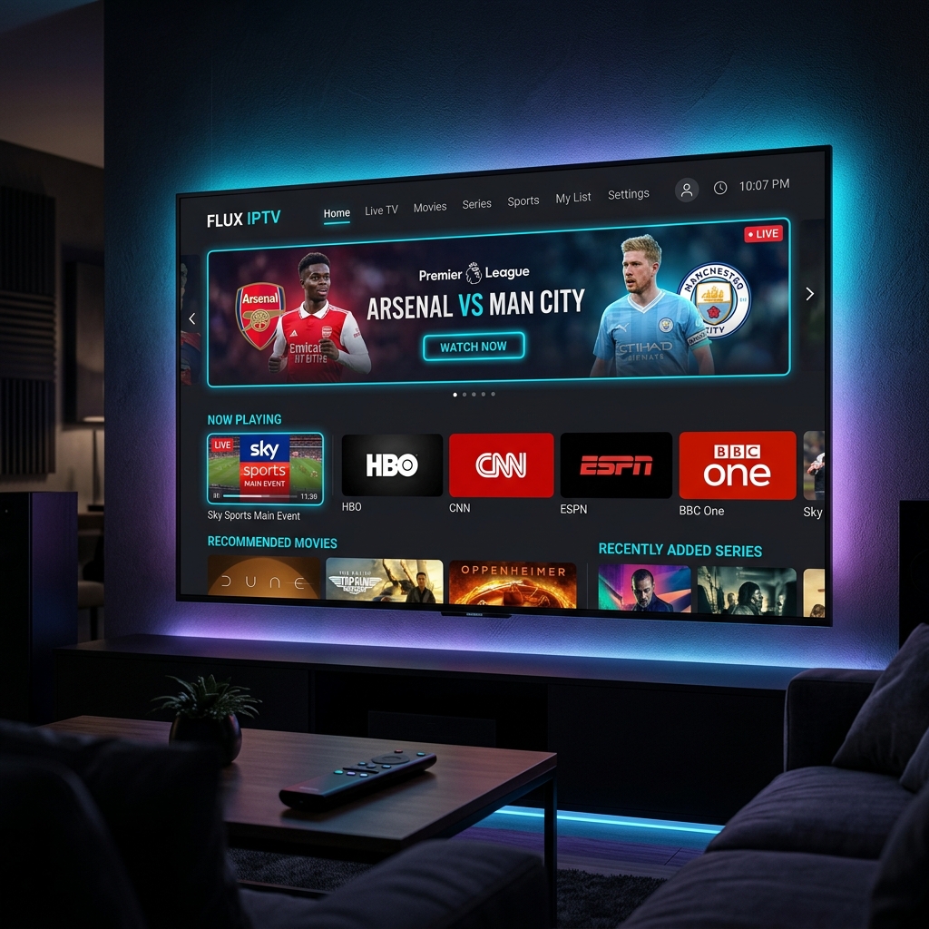 Smart IPTV App Interface en TV